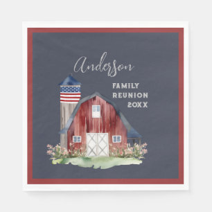 Serviette En Papier Réunion patriotique rustique
