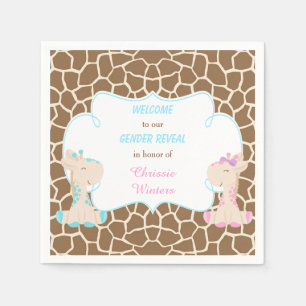 Serviette En Papier Révélation de genre des petites Giraffes