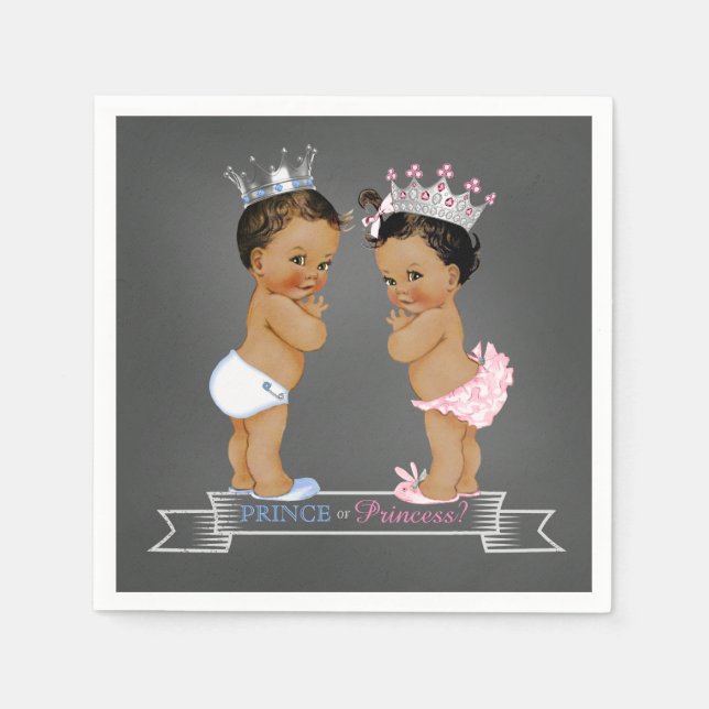 Serviette En Papier Révélation de genre ethnique Prince Princesse (Devant)