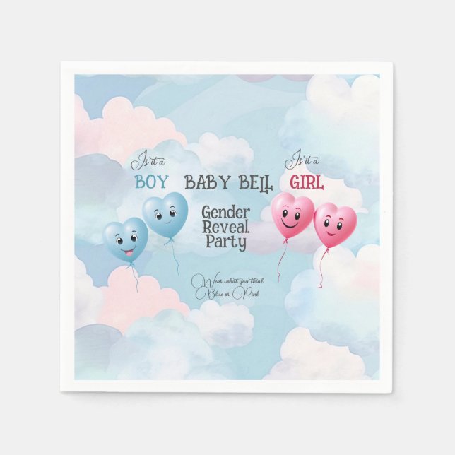 Serviette En Papier Révélation du genre du bébé (Devant)