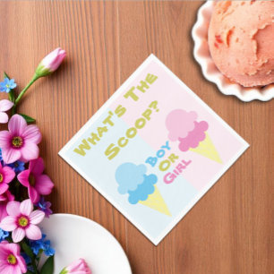 Serviette En Papier Révélation du sexe de bébé autour d'une glace