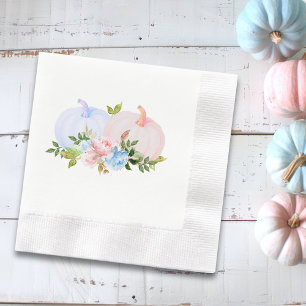 Serviette En Papier Révélation du sexe de citrouille d'automne rose bl