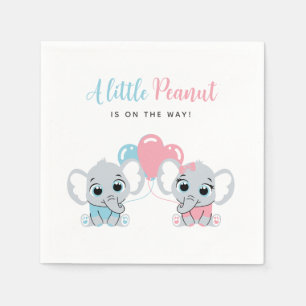 Serviette En Papier Révélation du sexe du bébé éléphant ballon rose et