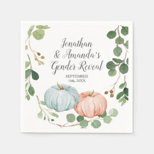 Serviette En Papier Révélation du sexe floral de la verdure de citroui