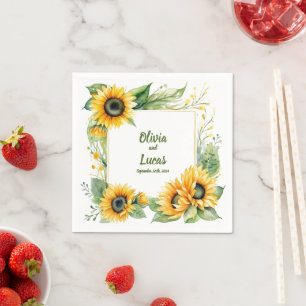 Serviette En Papier Rêves de tournesol : serviettes Mariages personnal