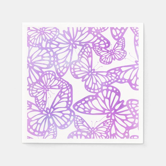 Serviette En Papier Rêves papillons (Lavande) (Devant)
