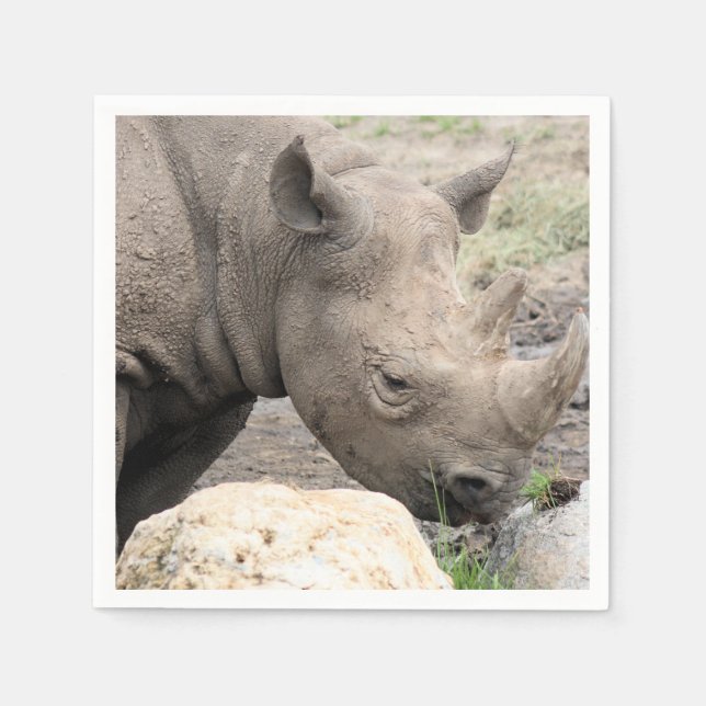 Serviette En Papier rhino noir (Devant)