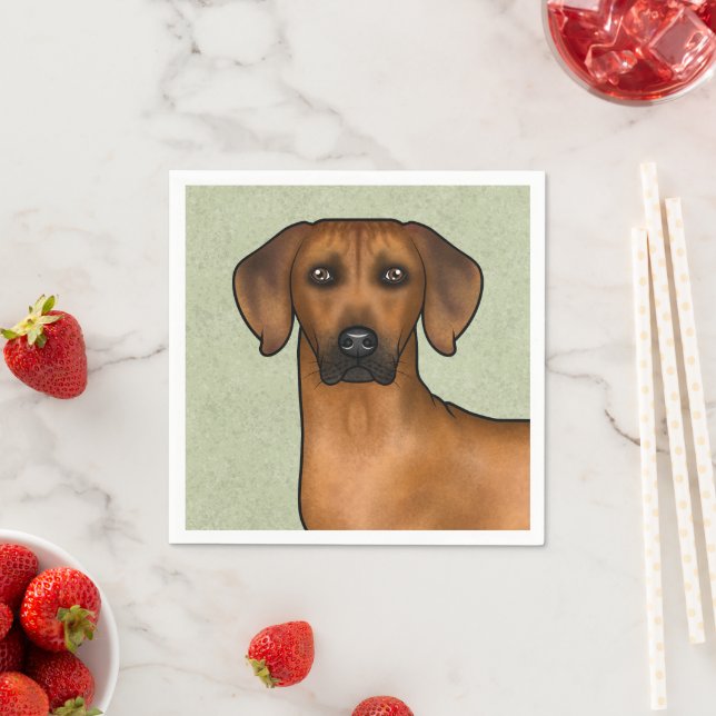 Serviette En Papier Rhodesian Ridgeback African Lion Chien tête verte (En situation)