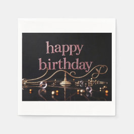 Serviette En Papier Rich rose blanc luxueux élégant extravagant