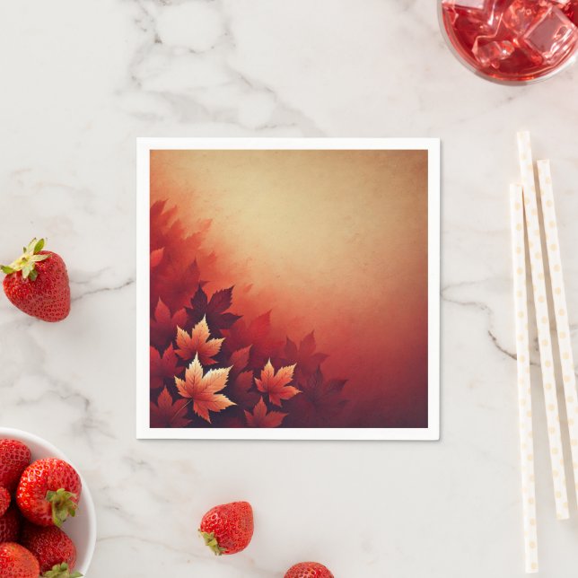 Serviette En Papier Rich Russet Maple Fall Gradient Découpage Napkins (En situation)
