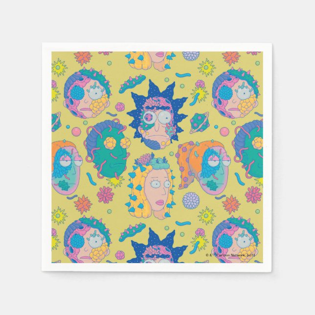 Serviette En Papier RICK ET MORTY™ | Motif de famille Smith infecté (Devant)