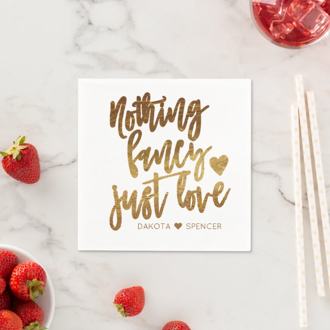 Serviette En Papier Rien De Fancy Juste Amour | Micro Mariage Gold Hea (En situation)