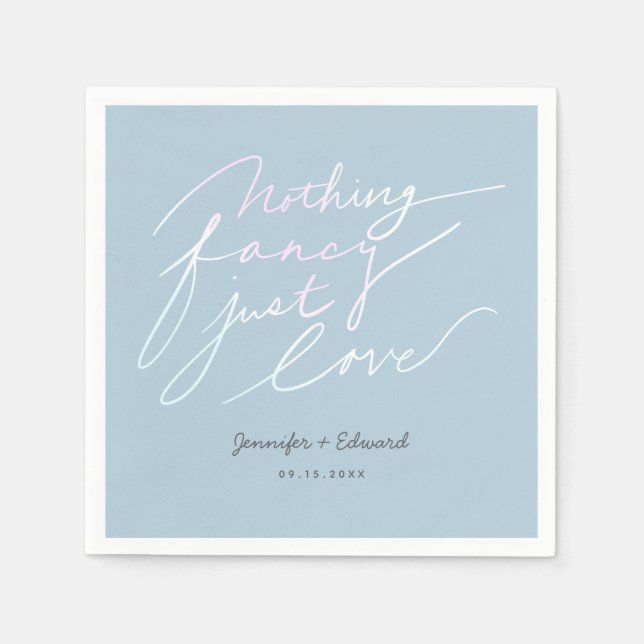 Serviette En Papier Rien de fantaisie Juste Amour Citation Mariage (Devant)