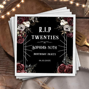 Serviette En Papier Rip Floral Années 30e anniversaire de fête Napkins