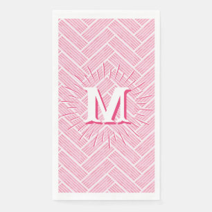 Serviette En Papier Ripple Herringbone en rose personnalisé