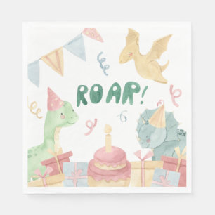 Serviette En Papier Roar Dinosoar Anniversaire serviettes Dino Anniver