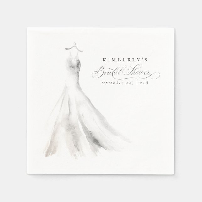 Serviette En Papier Robe de Mariée Bohème Élégante et Rêveuse (Devant)