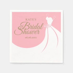 Serviette En Papier Robe Élégante Rose Pâle pour Mariage