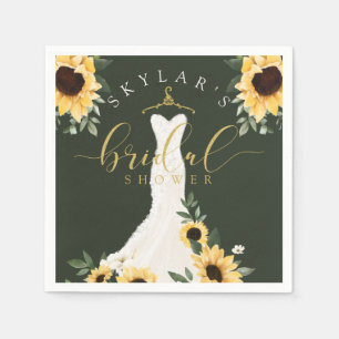 Serviette En Papier Robe Mariage de tournesol Fête des mariées florale