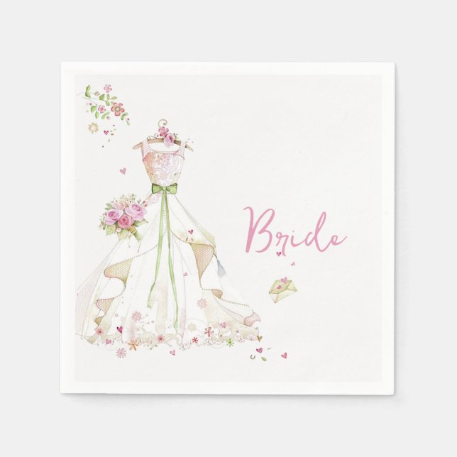 Serviette En Papier Robe Mariage Fête des mariées (Devant)