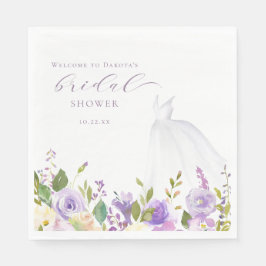 Serviette En Papier Robe Mariage Florale Jardin pourpre