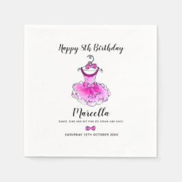 Serviette En Papier Robe rose fête filles