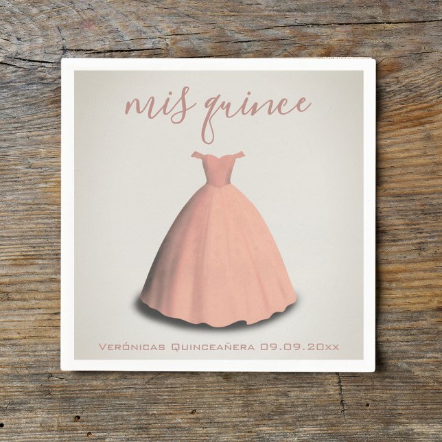 Serviette En Papier Robe rose Quinceañera (Créateur téléchargé)