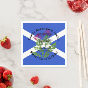 Serviette En Papier Robert Burns Anniversaire Poème Thistler Drapeau 