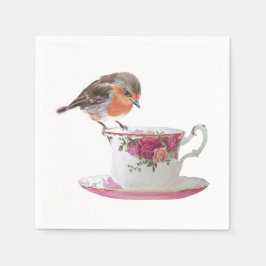 Serviette En Papier Robin sur des serviettes de thé