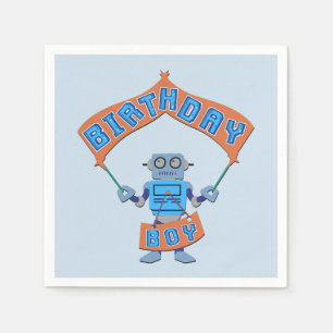 Serviette En Papier Robot Boy Birthday