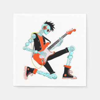 Serviette En Papier Robot guitariste