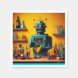 Serviette En Papier Robot Rétro Futuriste ROBIA 12J2 Mixologue