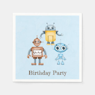 Serviette En Papier Robots colorés branchés Boy Birthday Party