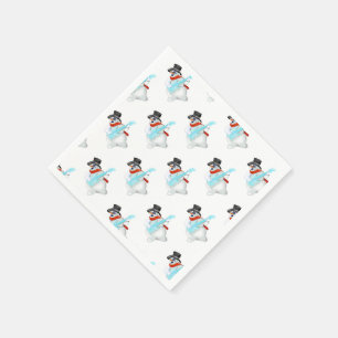 Serviette En Papier Rock Snowman - Dessin - Choisissez / ajoutez votre