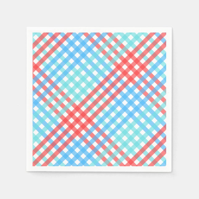 Serviette En Papier Rocket Pop, Petit Plaid (Devant)