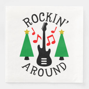 Serviette En Papier Rockin' autour de l'arbre de Noël