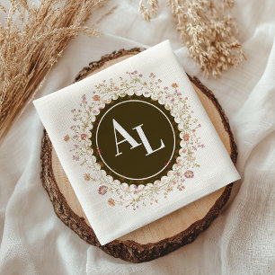 Serviette En Papier Rococo Floral Antique Frame Mariage