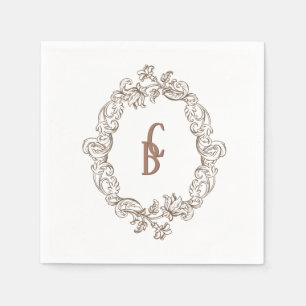 Serviette En Papier Rococo Mocha Florentine Monochrome Mousse