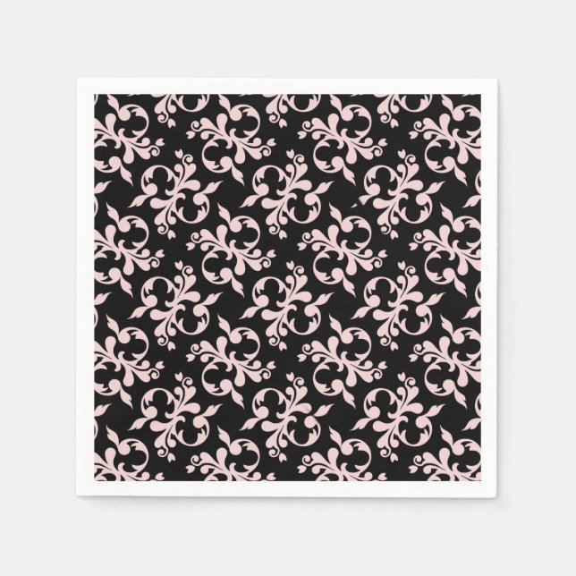 Serviette En Papier Rococo rose ornement Motif serviettes (Devant)
