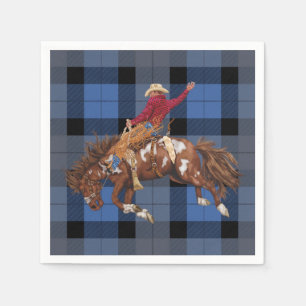 Serviette En Papier Rodeo Cowboy sur Bucking Bronco