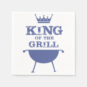 Serviette En Papier Roi Du Grill, Bleu