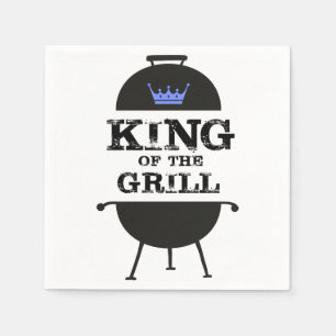 Serviette En Papier Roi Du Grill, Couronne Bleue Noire