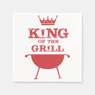 Serviette En Papier Roi Du Grill, Rouge