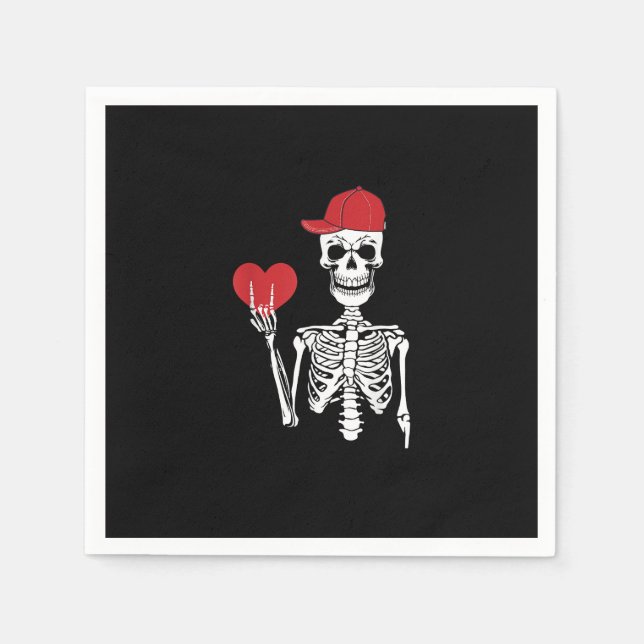 Serviette En Papier Roll Skeleton Mains Coeur Valentines Jour Crâne (Devant)