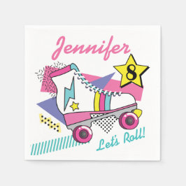 Serviette En Papier Roller Skate Party des années 80 Anniversaire
