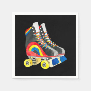 Serviette En Papier Rollerskates art des années quatre-vingts