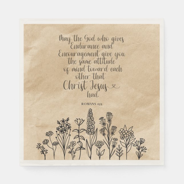 Serviette En Papier Romains 15:5 Bible Verse Papier serviettes (Devant)