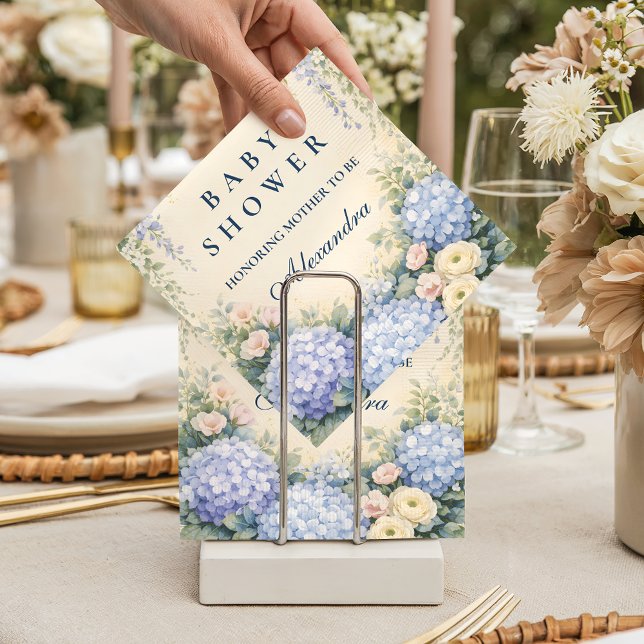 Serviette En Papier Romantic Blue Hydrangea Garden Baby Shower (Créateur téléchargé)