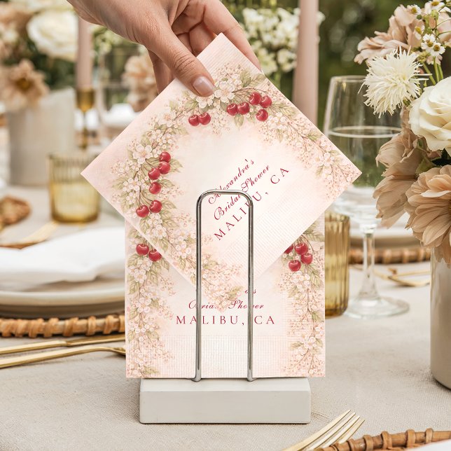 Serviette En Papier Romantic Cherry Orchard Florals Bridal Shower (Créateur téléchargé)