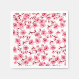 Serviette En Papier Romantic pink Cherry blosson